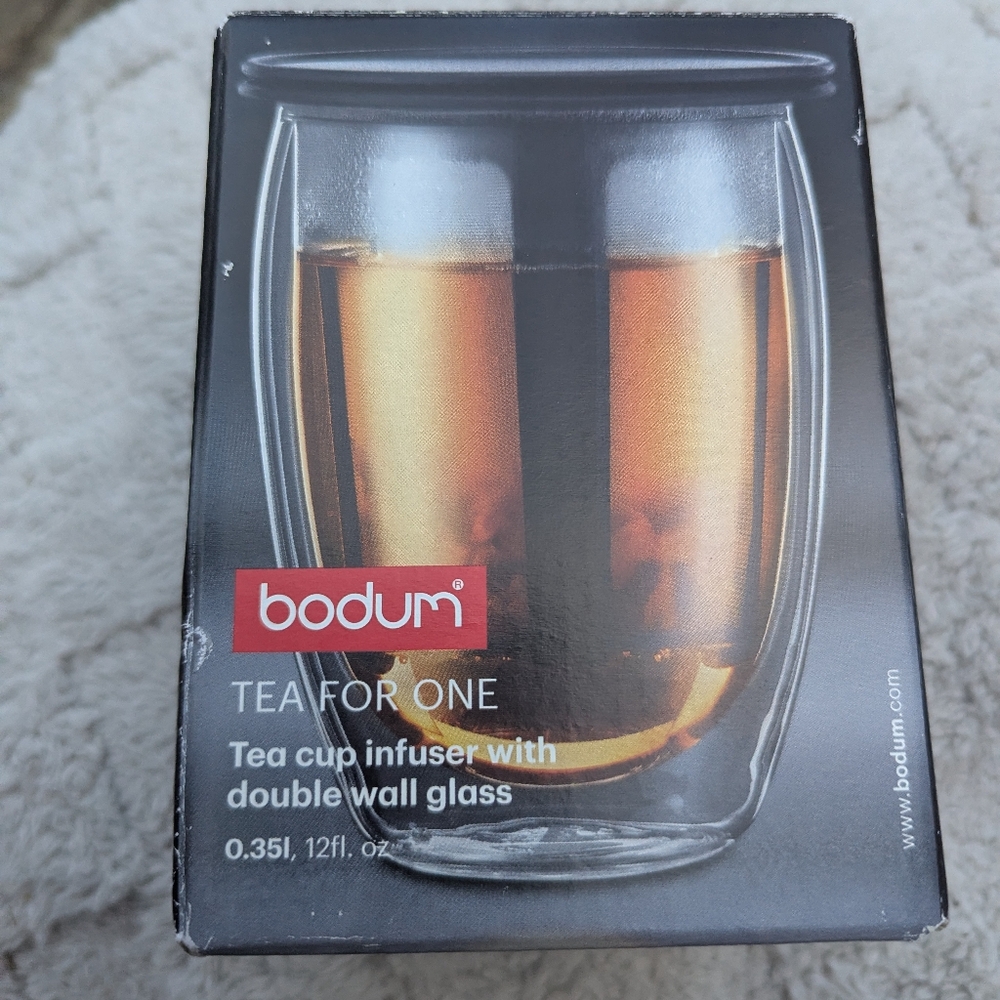 Bodum Tea For One Infuser Double Wall Glass NWT